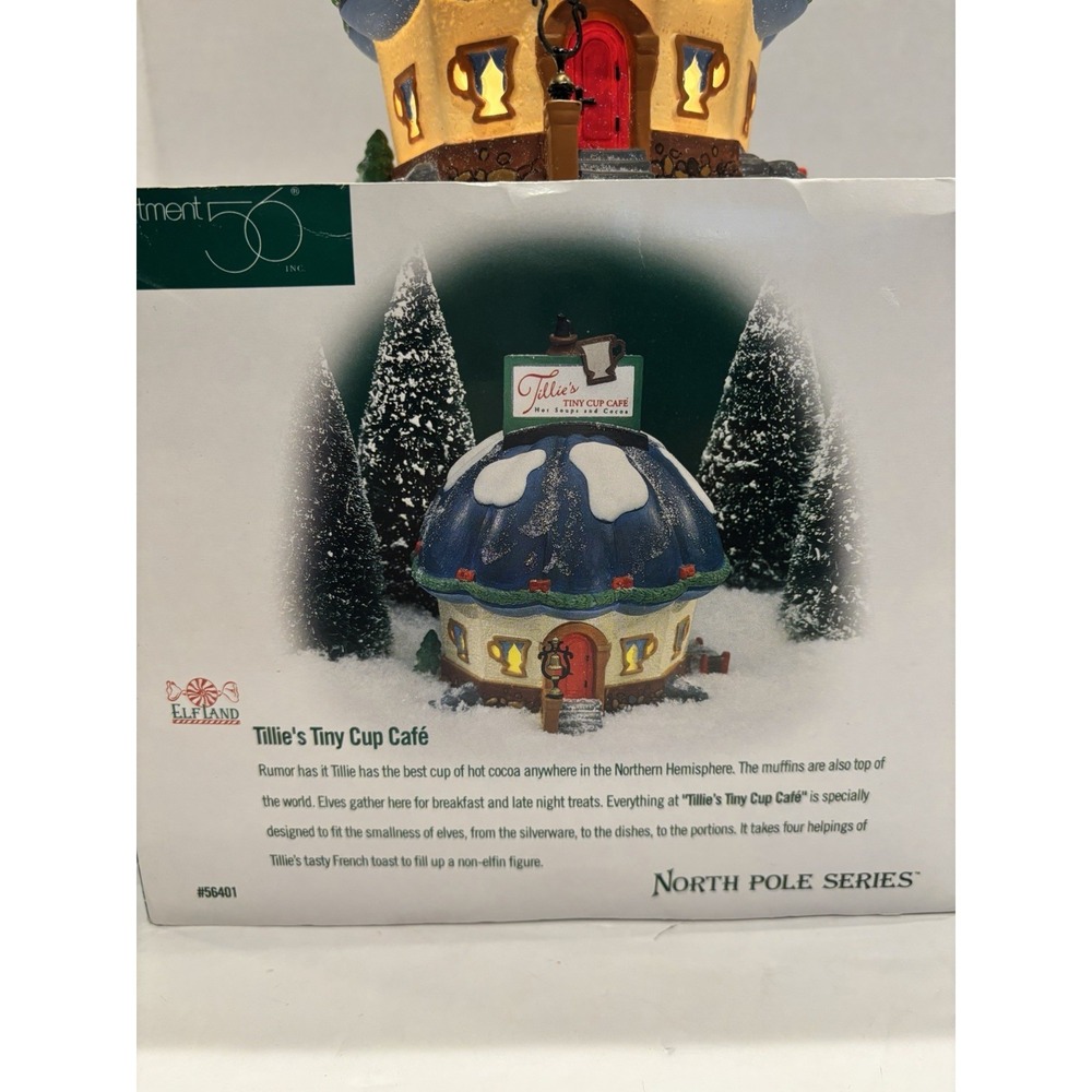 Department 56 "Tillie's Tiny Cup Cafe" #56401 - North Pole Series - Retired 2000 - Picture 4 of 5